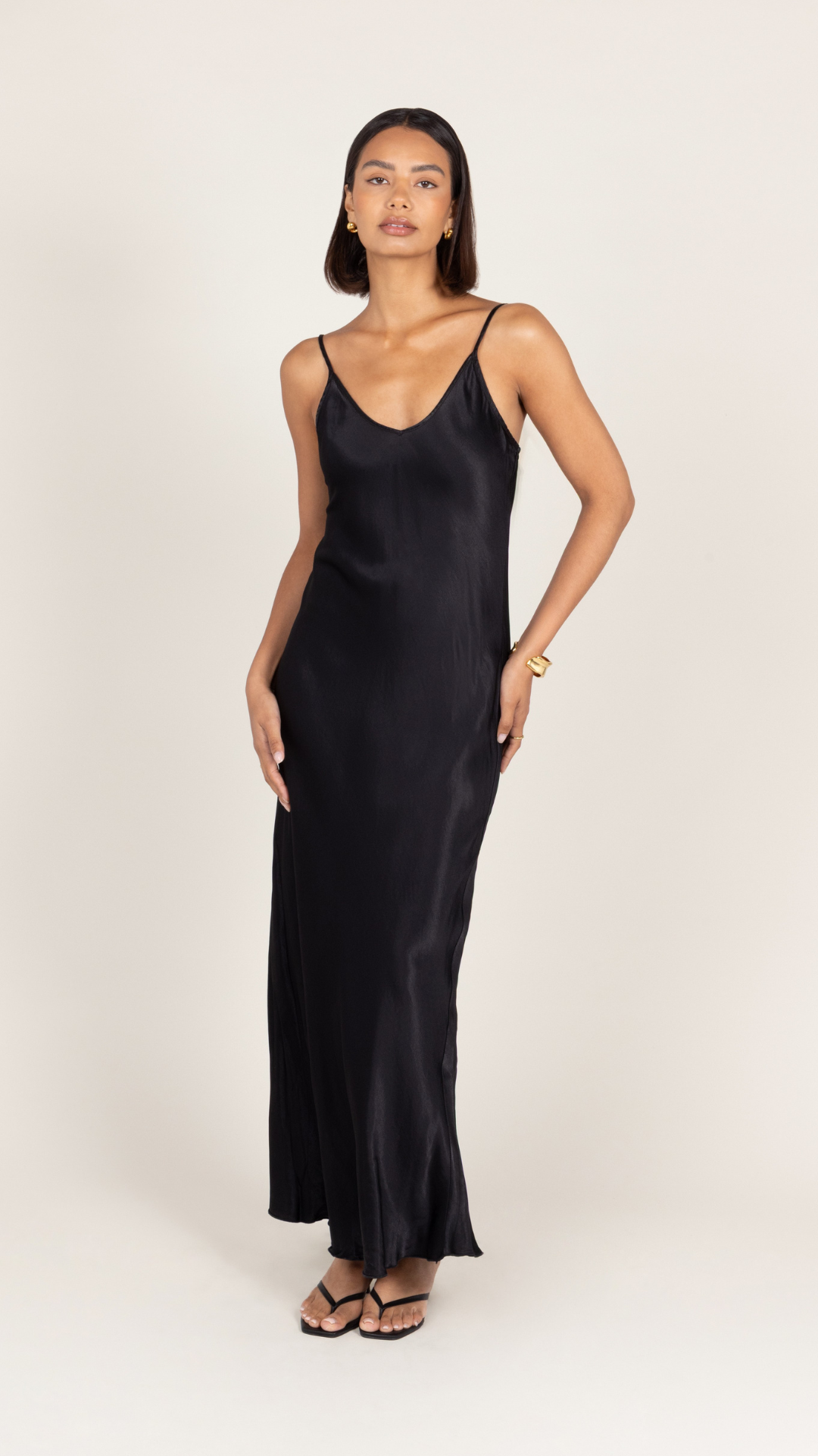 Lana Satin Dress - Black
