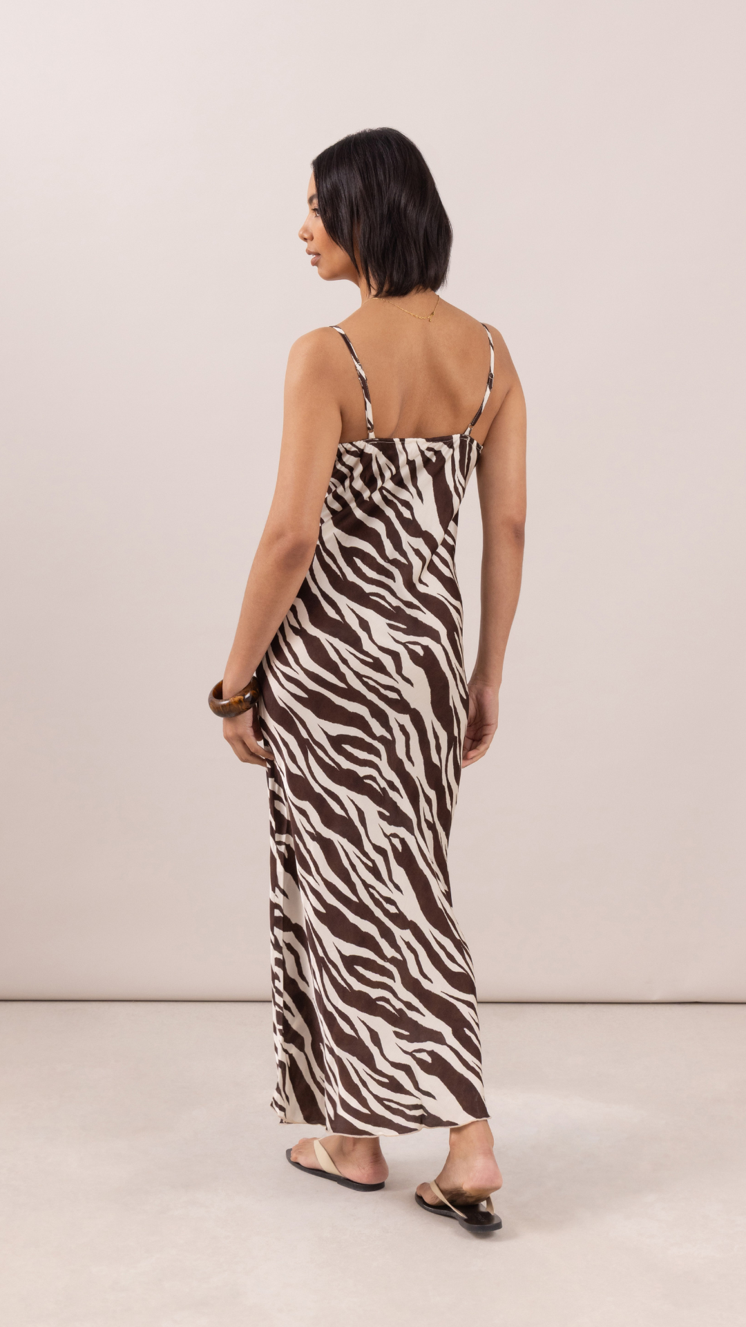 Lana Satin Dress - Zebra Print