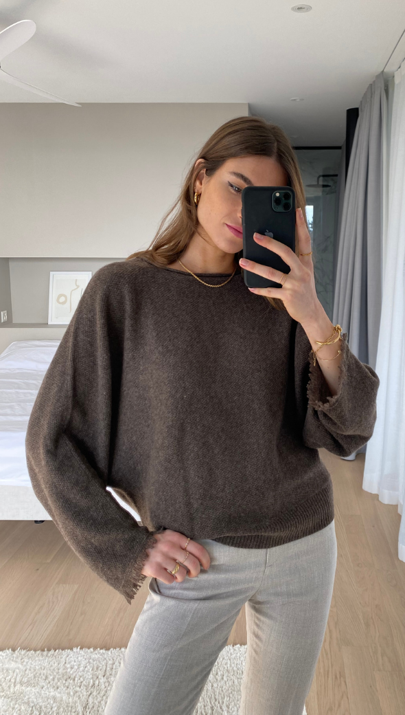 Cherish Cashmere Sweater - Bark
