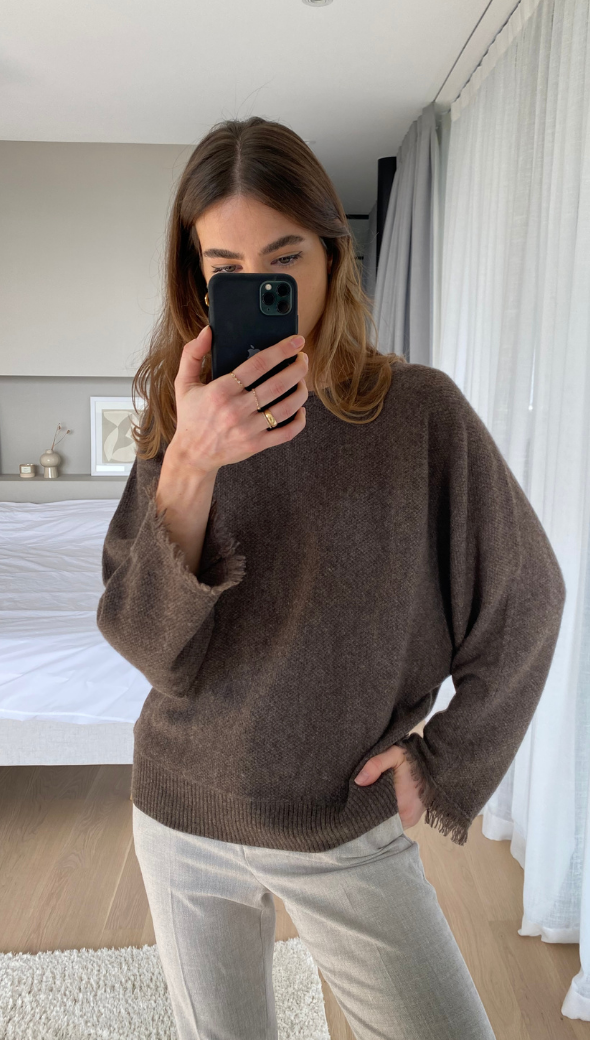 Cherish Cashmere Sweater - Bark
