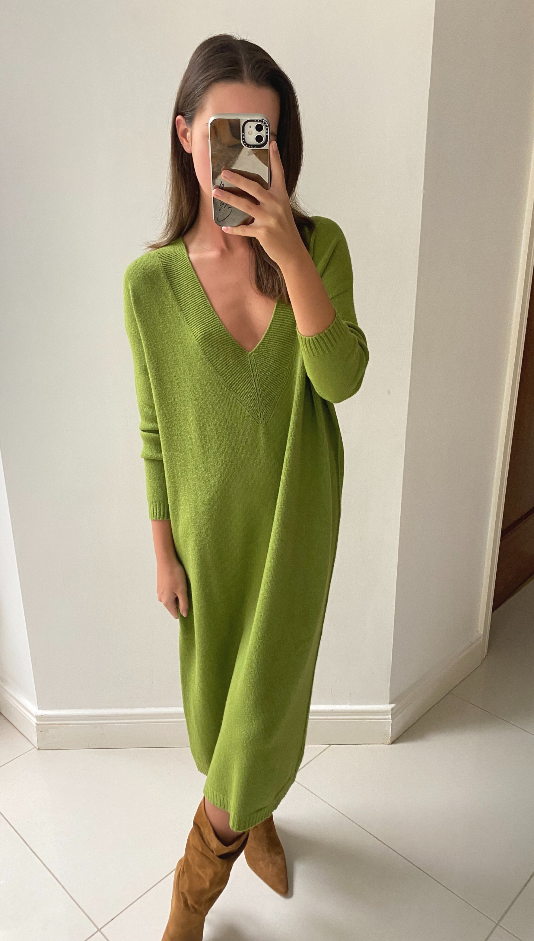 Ivy Knitted Dress - Lime