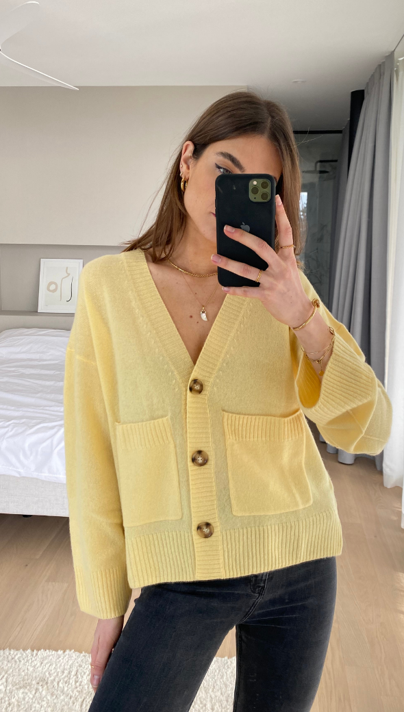 Cathrine Cashmere Cardigan - Daffodil