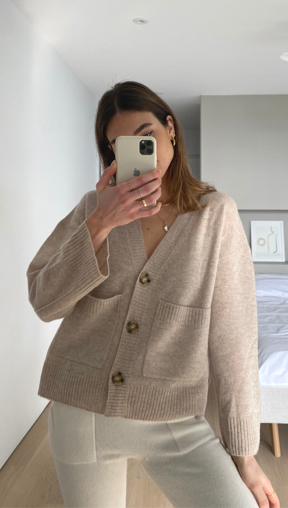 Cathrine Cashmere Cardigan - Oatmeal