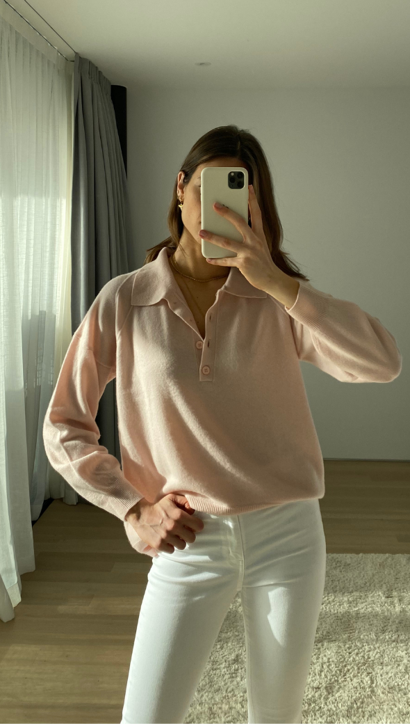 CAPRICE CASHMERE SWEATER - PALE PINK