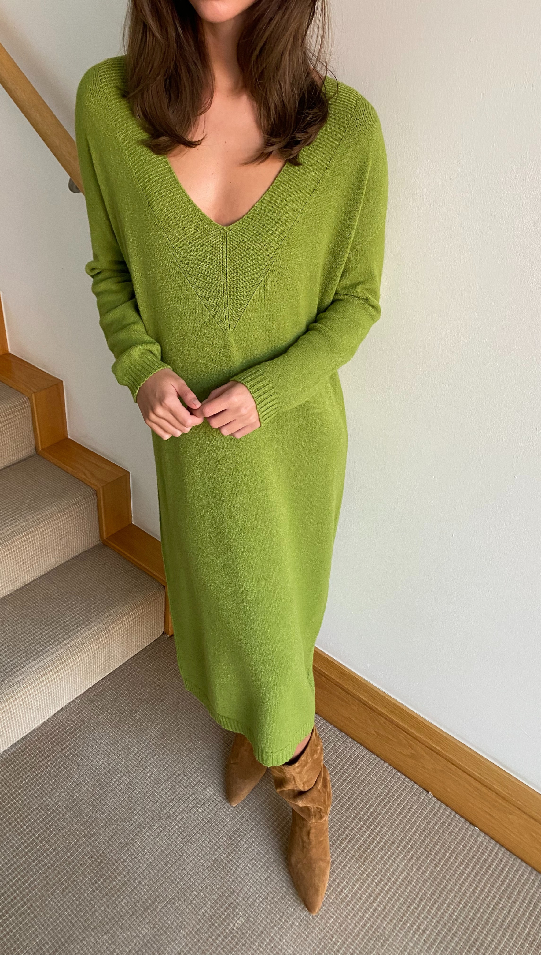 Ivy Knitted Dress - Lime