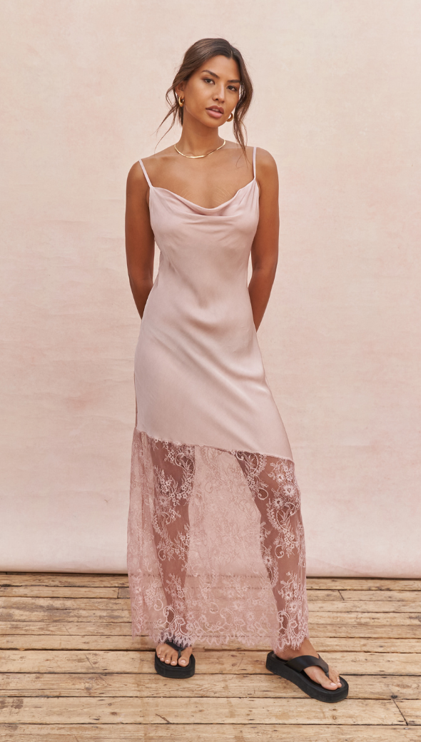 SANDRINE SLIP DRESS - BLUSH