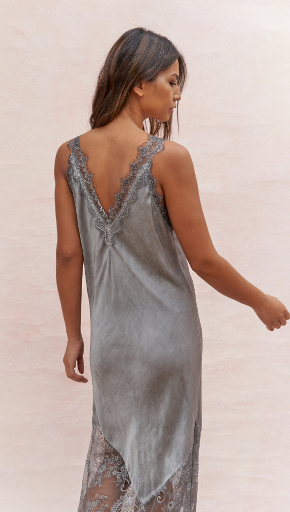Solange Slip Dress - Mid Grey