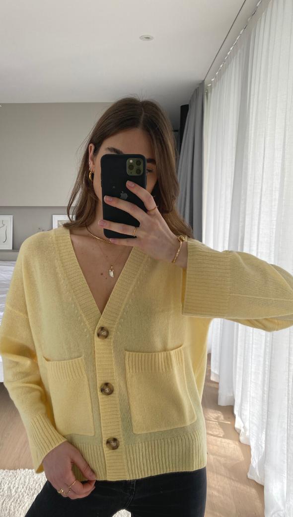 Cathrine Cashmere Cardigan - Daffodil