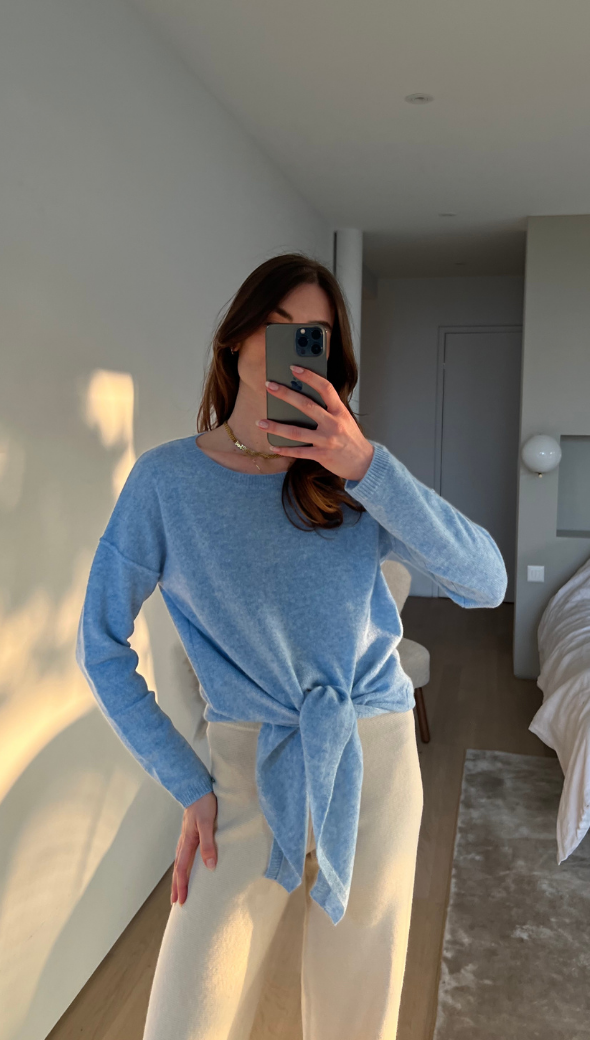 Christa Cashmere Sweater - Sky
