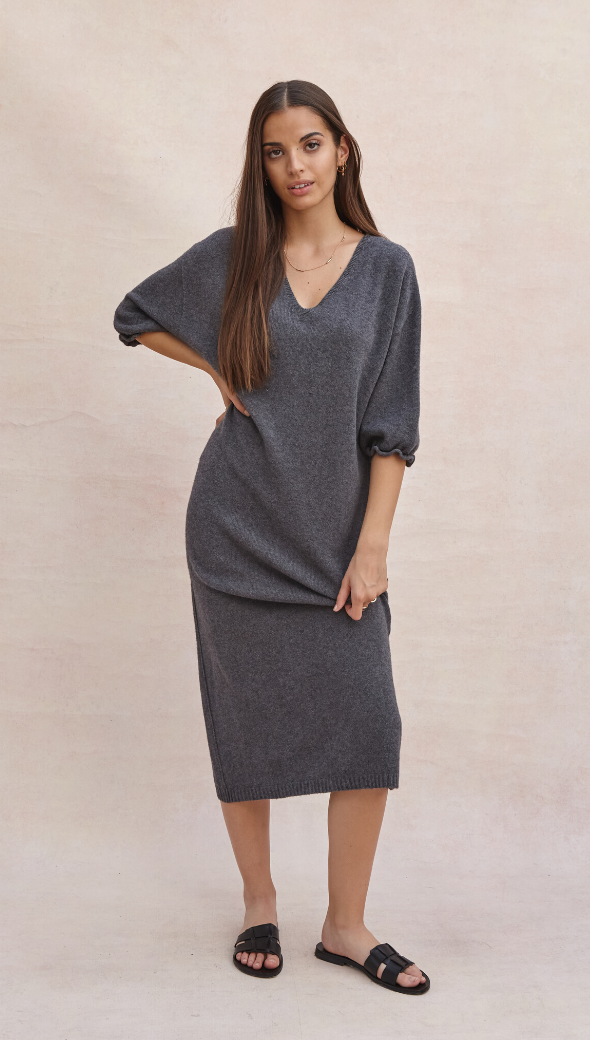 Marlie Knit Dress - Anthracite