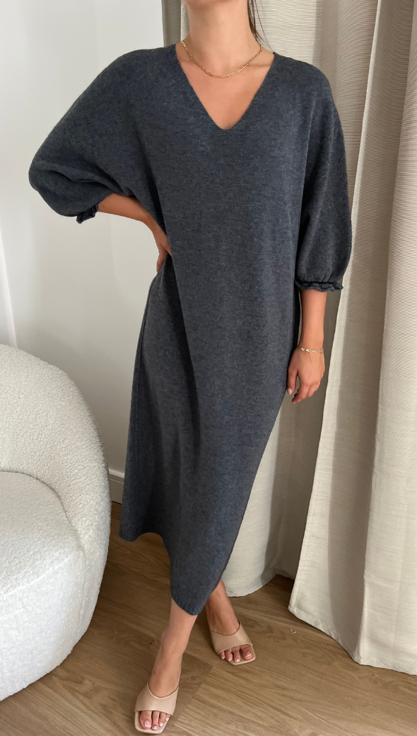 Marlie Knit Dress - Anthracite