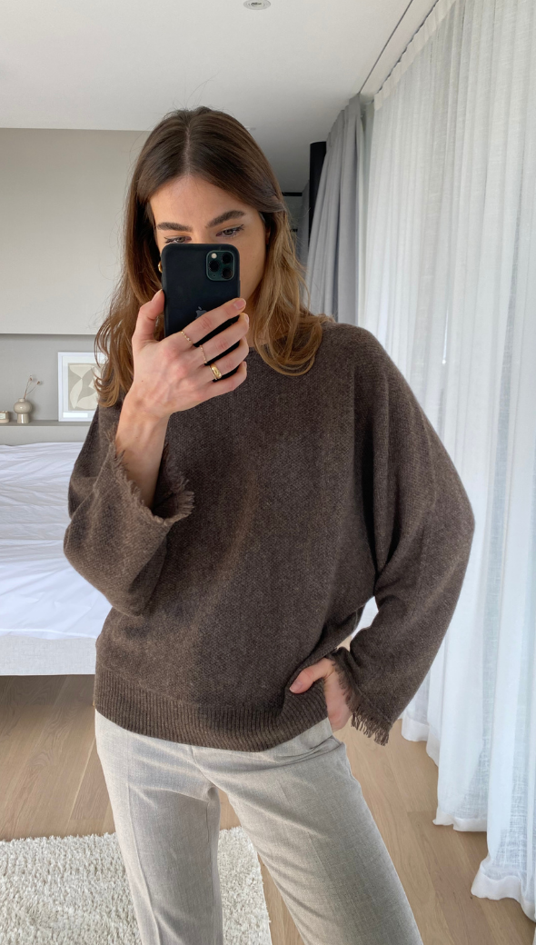 Cherish Cashmere Sweater - Bark