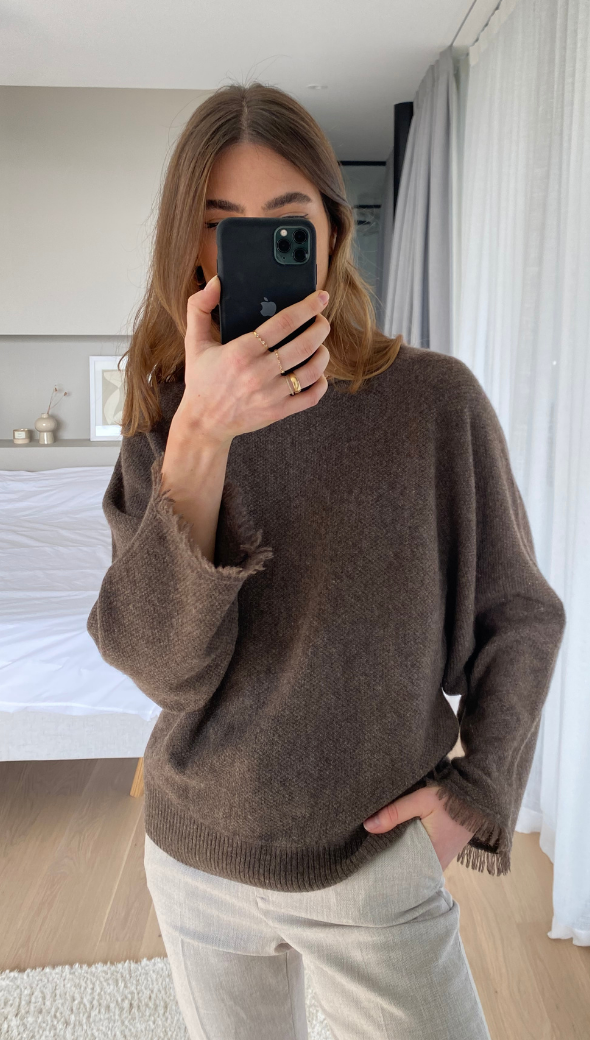 Cherish Cashmere Sweater - Bark