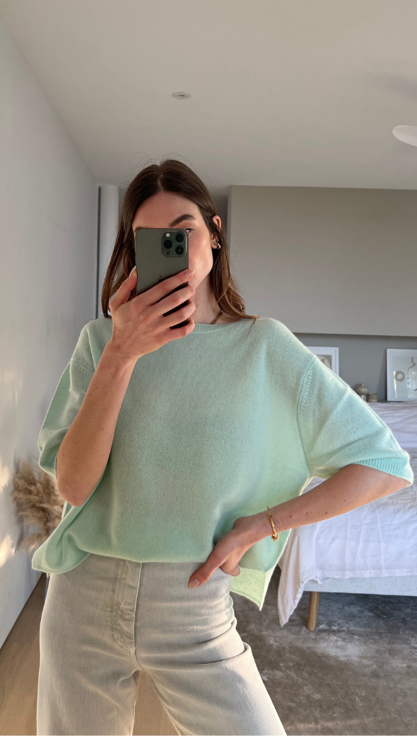 Camille Cashmere Sweater - Mint