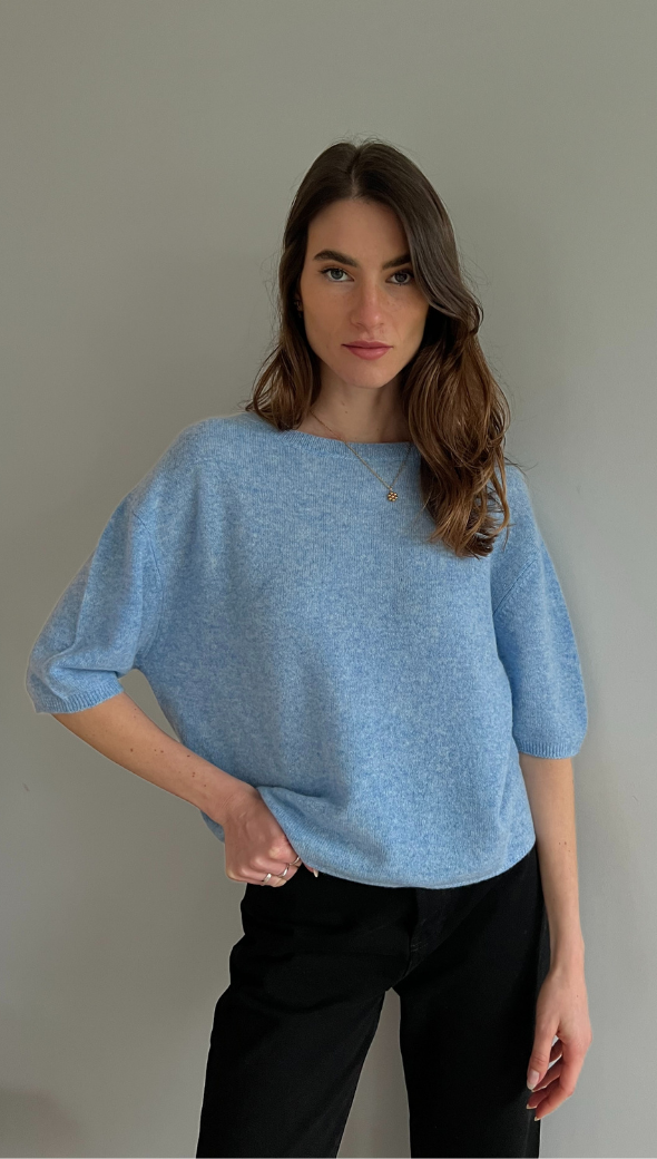 Camille Cashmere Sweater - Sky