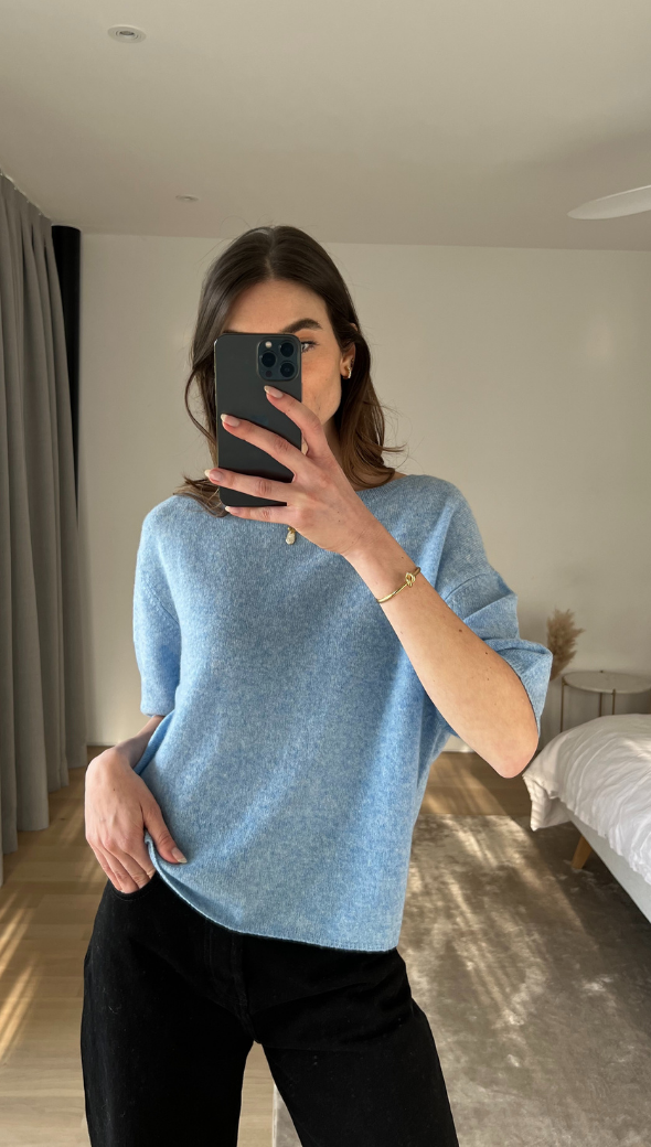 Camille Cashmere Sweater - Sky