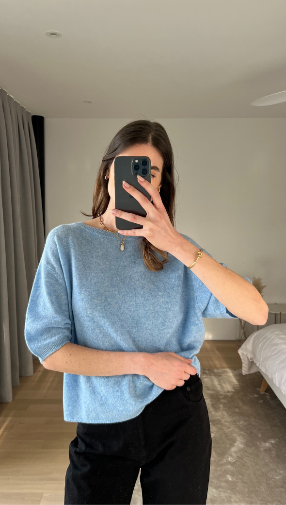 Camille Cashmere Sweater - Sky