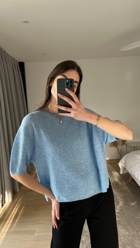 Camille Cashmere Sweater - Sky