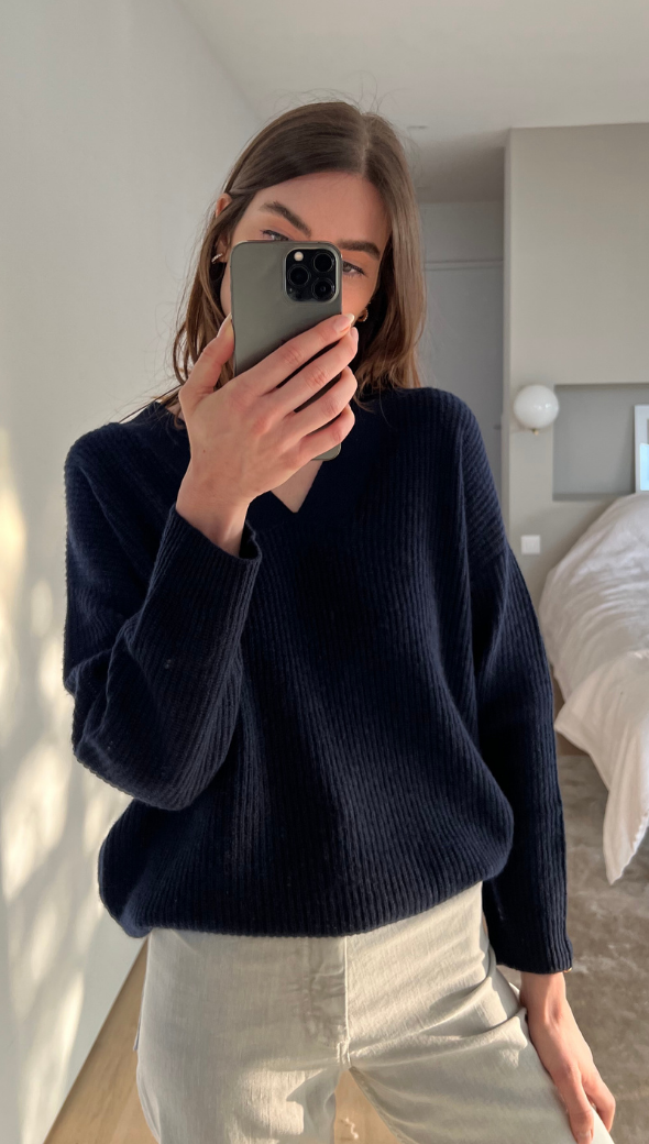 Cathea Cashmere Sweater - Navy