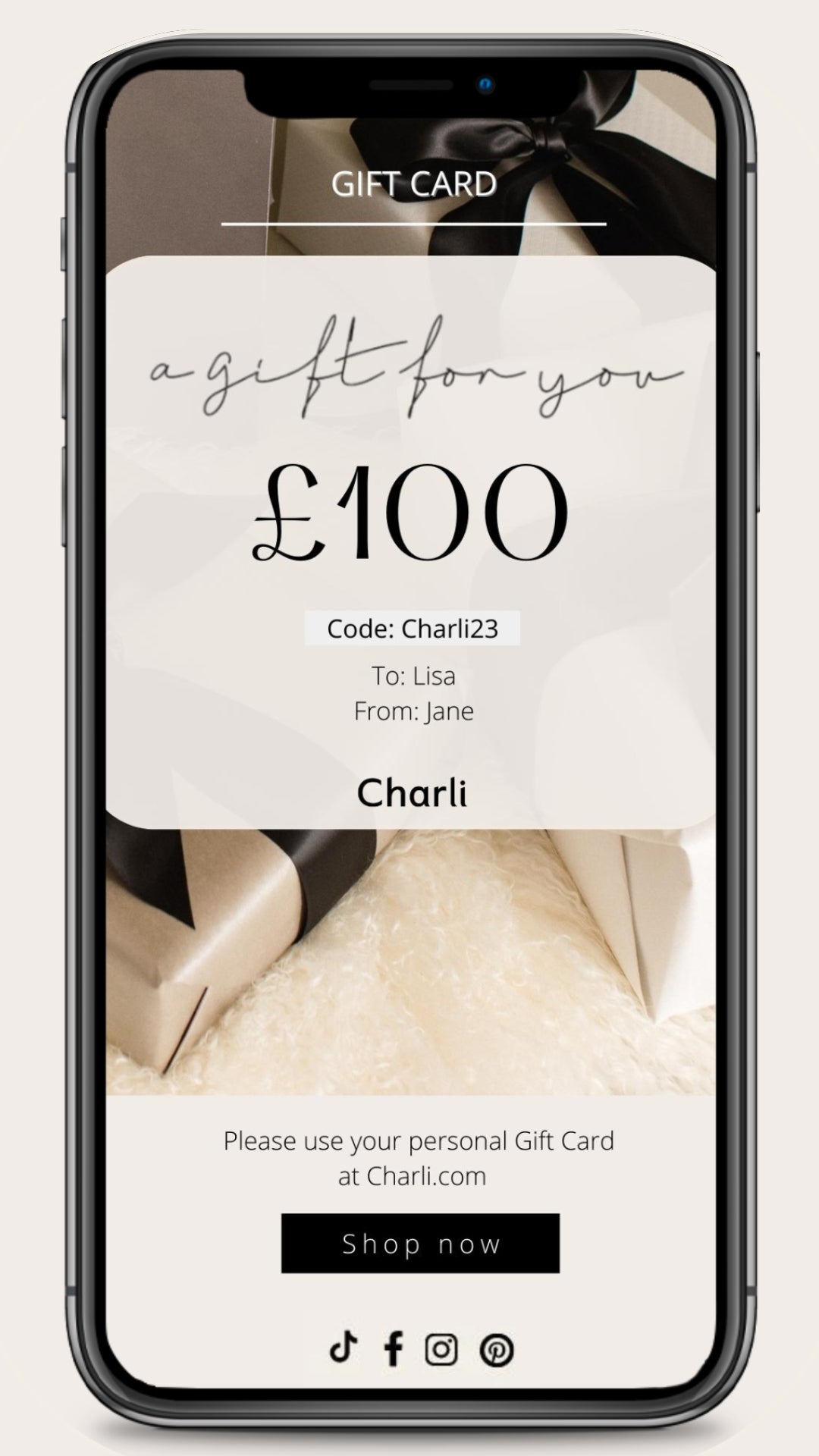 Charli London E-Gift Card - £100