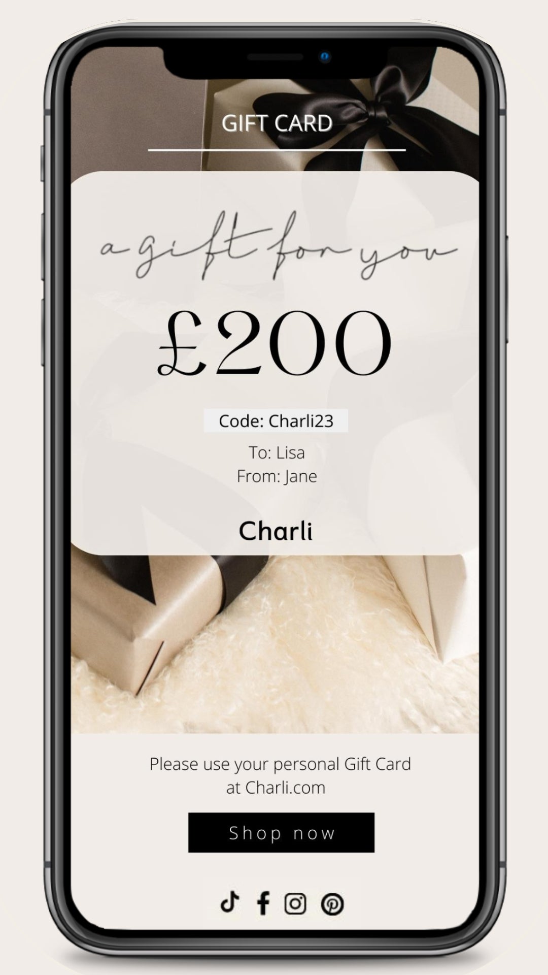 Charli London E-Gift Card - £200