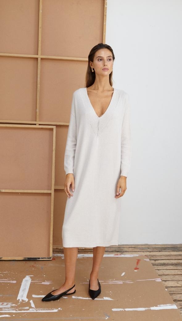 IVY KNITTED DRESS - IVORY