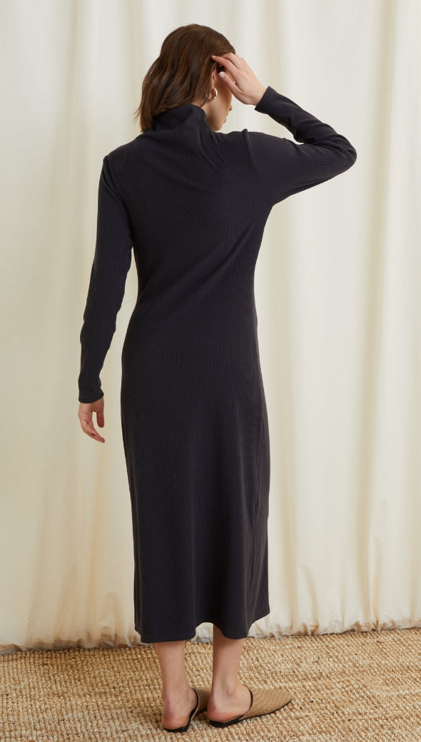 Leni Ribbed Dress - Slate