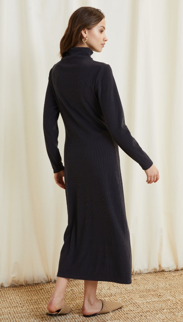 Leni Ribbed Dress - Slate
