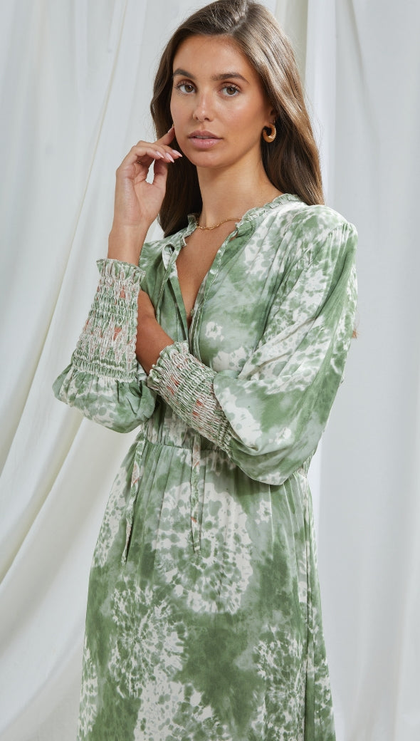 Irene Dress - Green Print