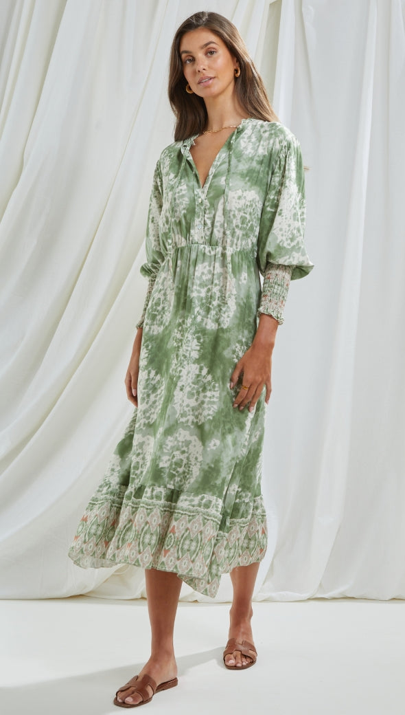 Irene Dress - Green Print