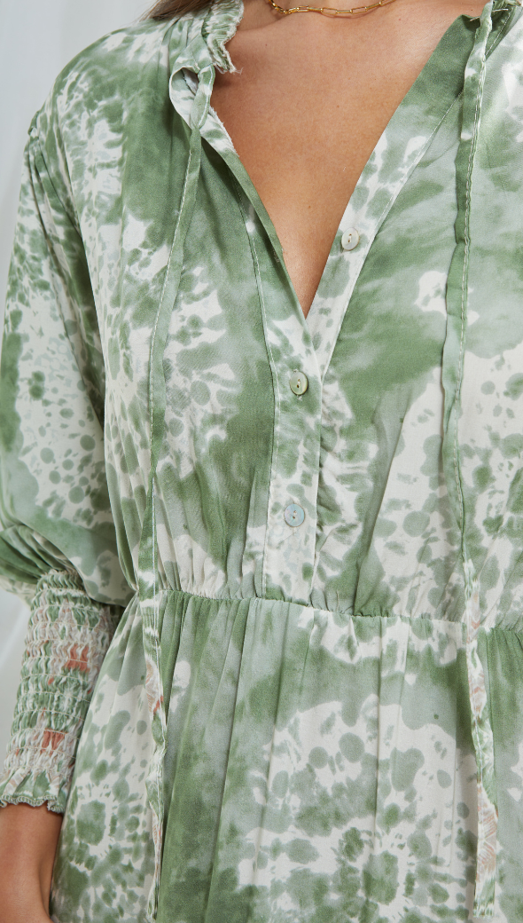 Irene Dress - Green Print