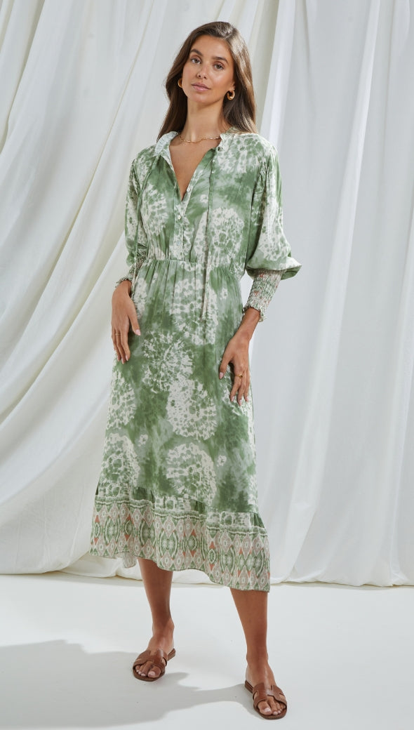 Irene Dress - Green Print
