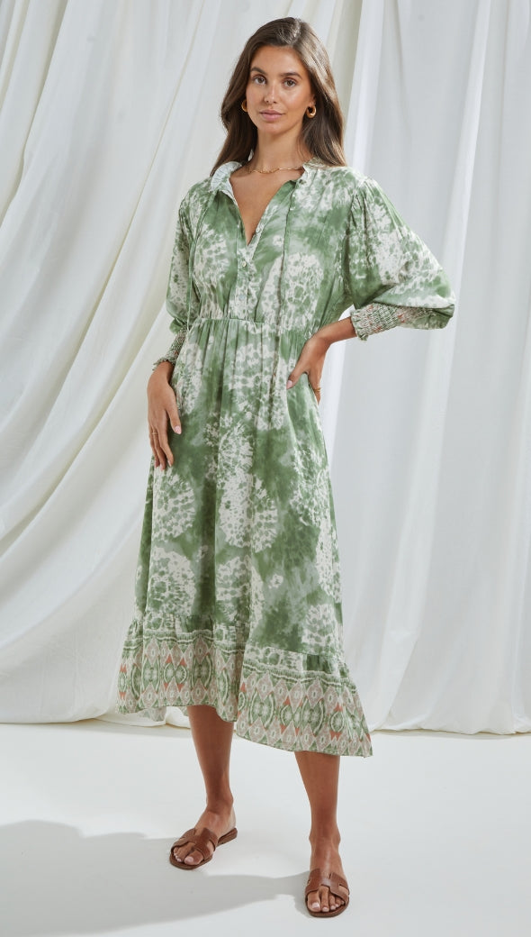 Irene Dress - Green Print