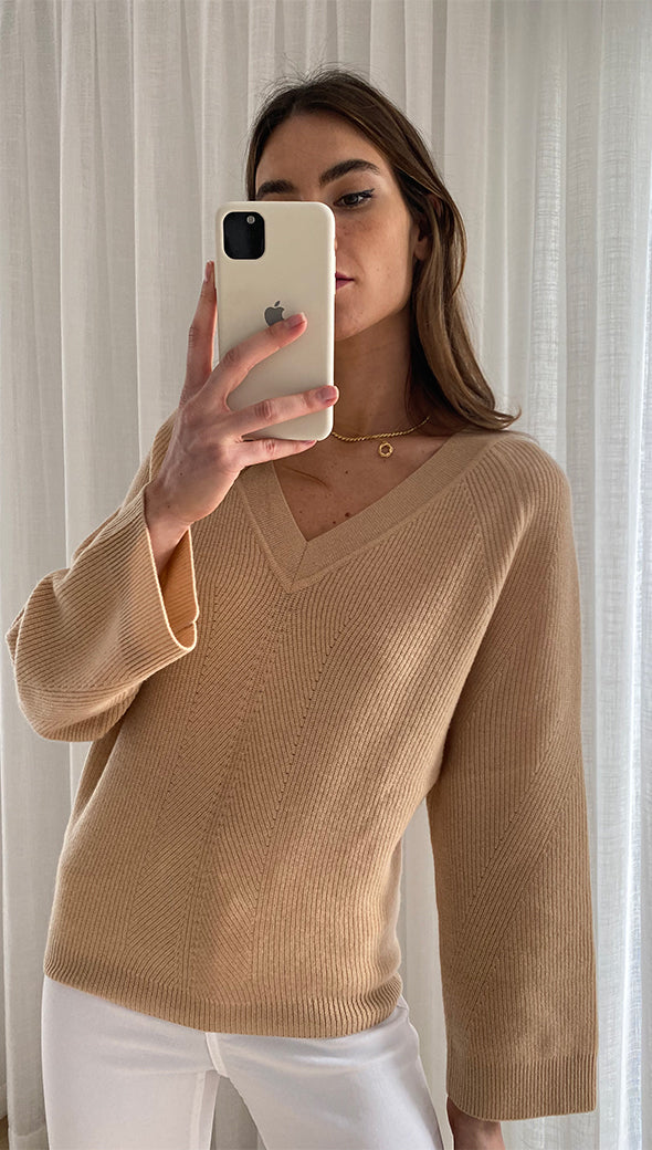 Camryn Pure Cashmere Sweater - Sand