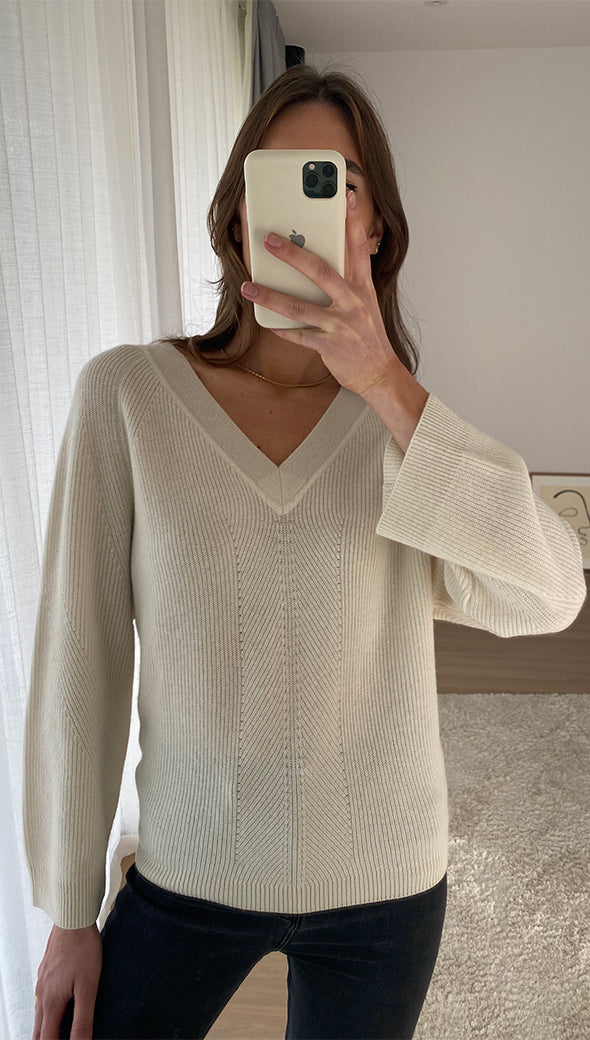 Camryn Pure Cashmere Sweater - Ivory