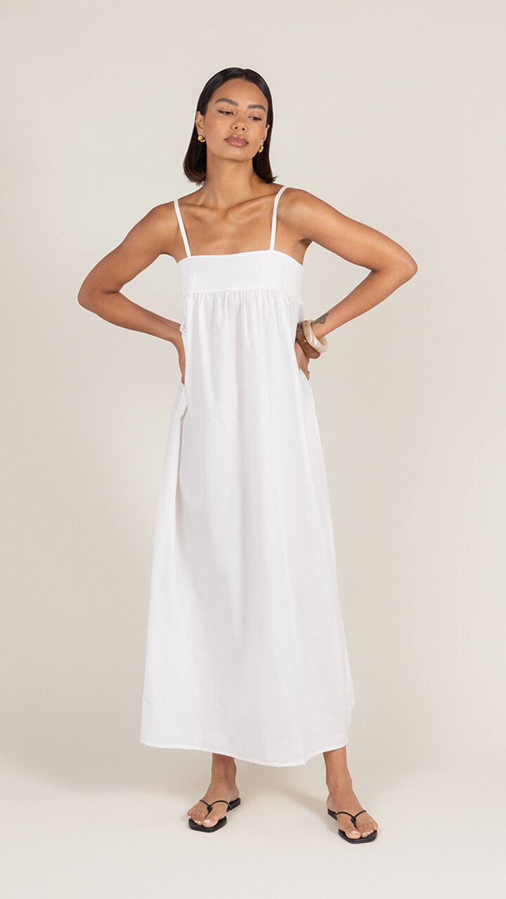Tara Cotton  Dress - White