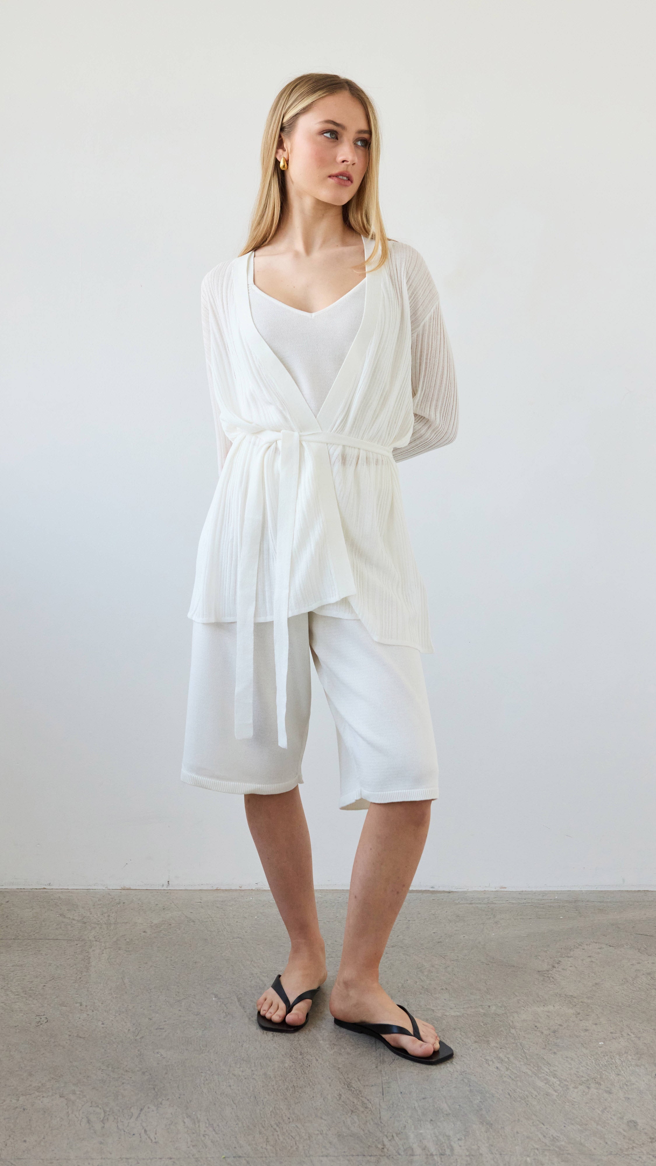 Faye Knit Bermuda - Ivory
