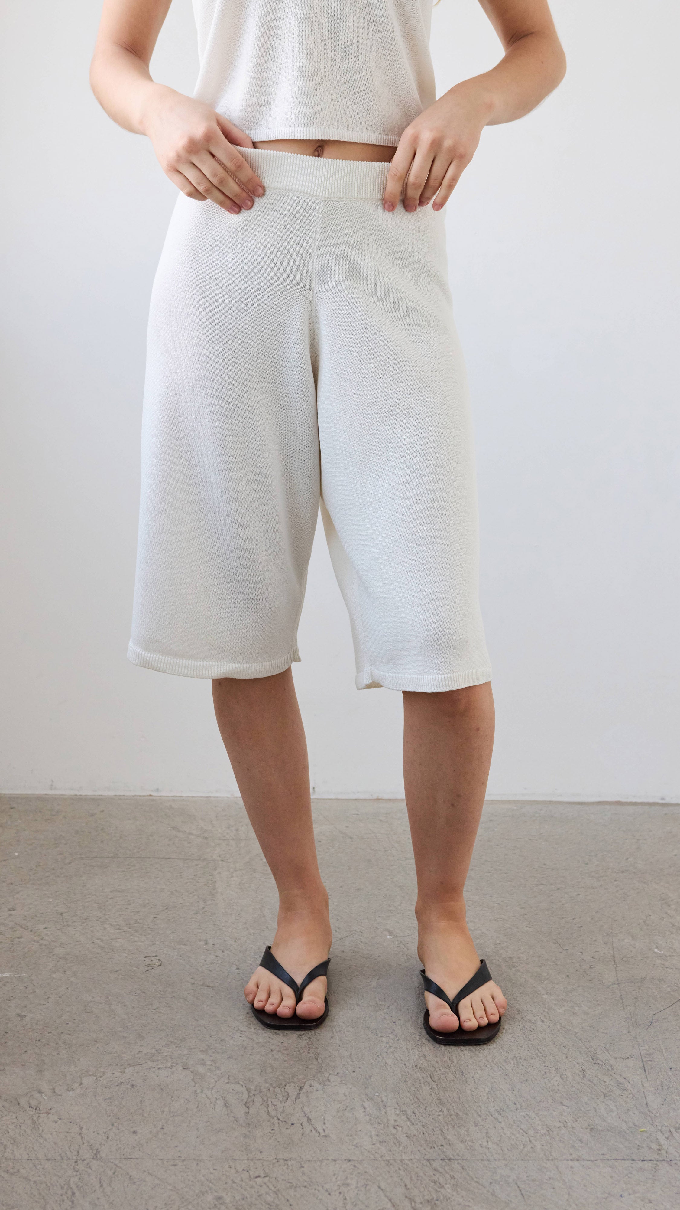 Faye Knit Bermuda - Ivory