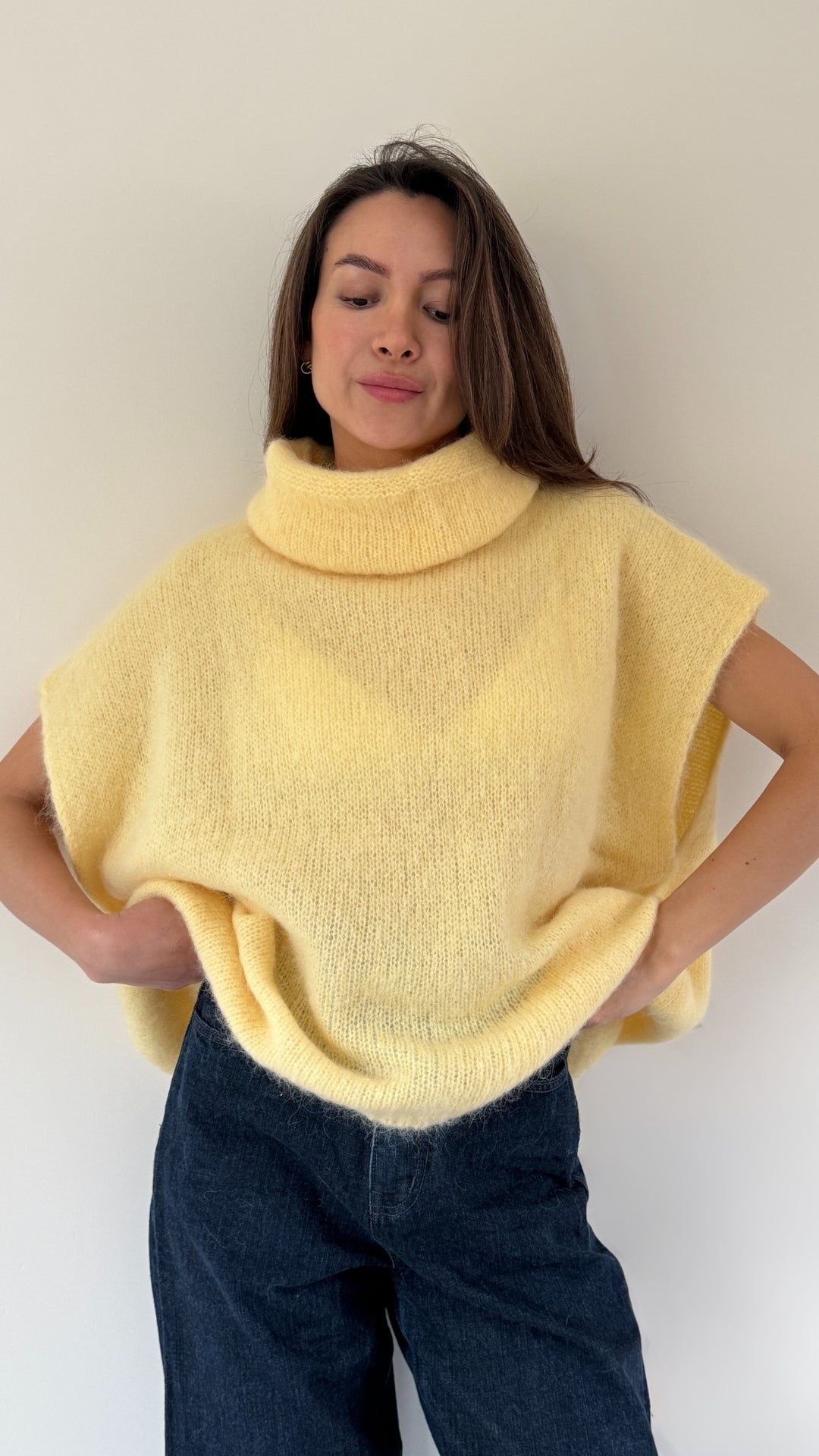 Rhonda Roll Neck Alpaca Sweater - Soft Yellow