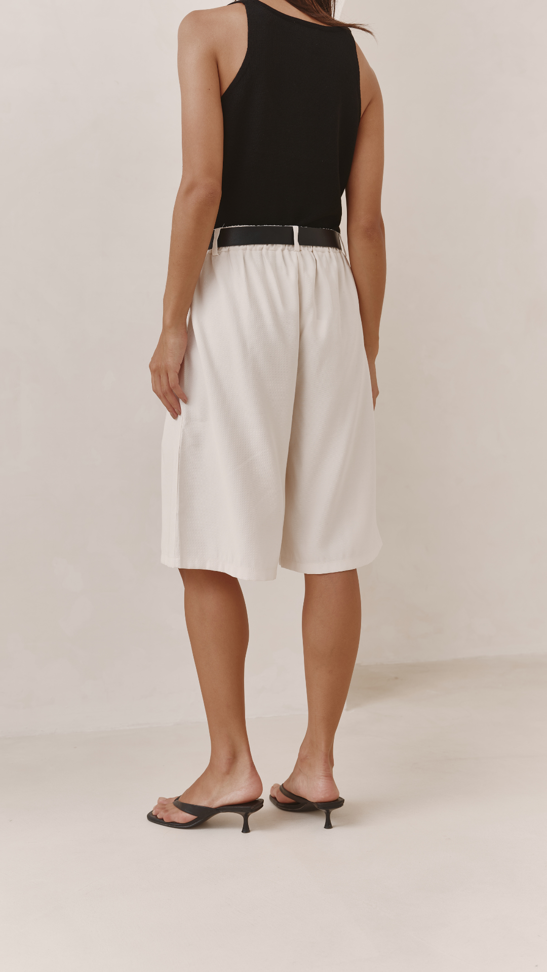Florence Pleated Bermuda Shorts - White