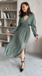 THEA DRESS - KHAKI