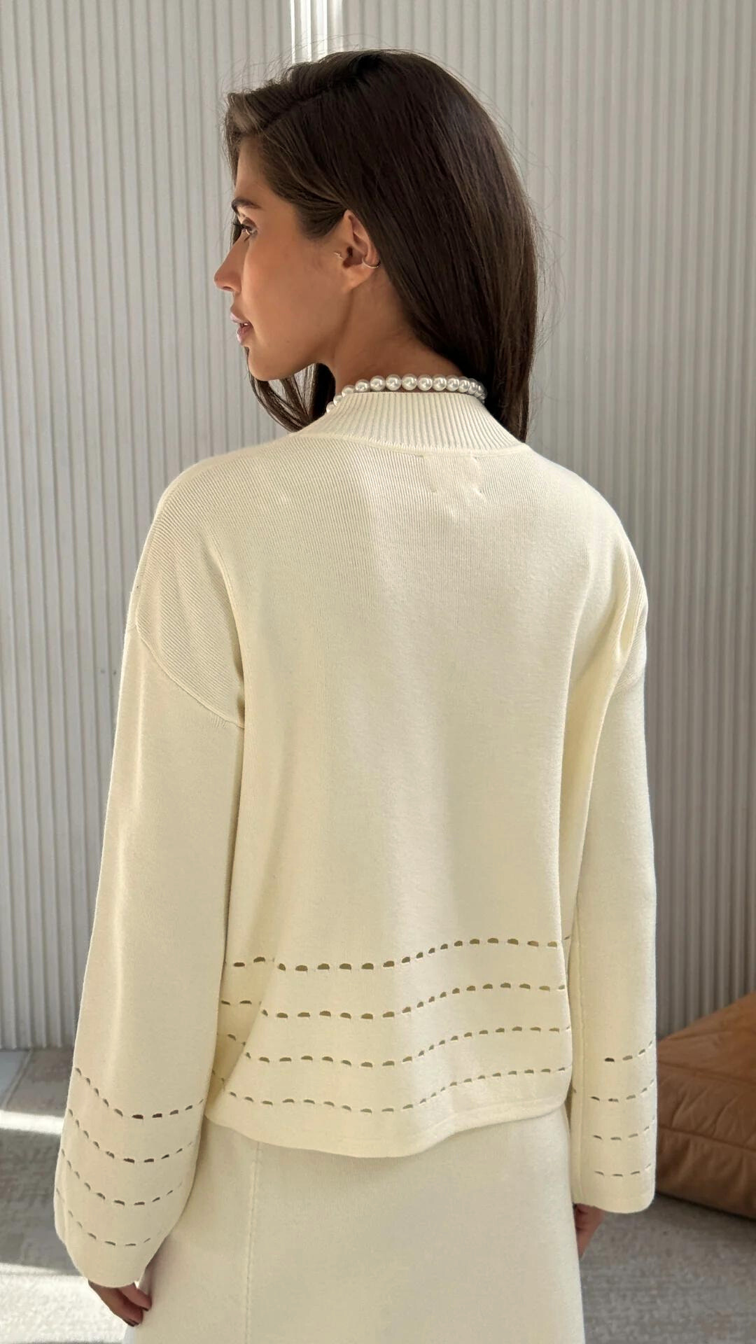 Blair Knitted Top - Cream