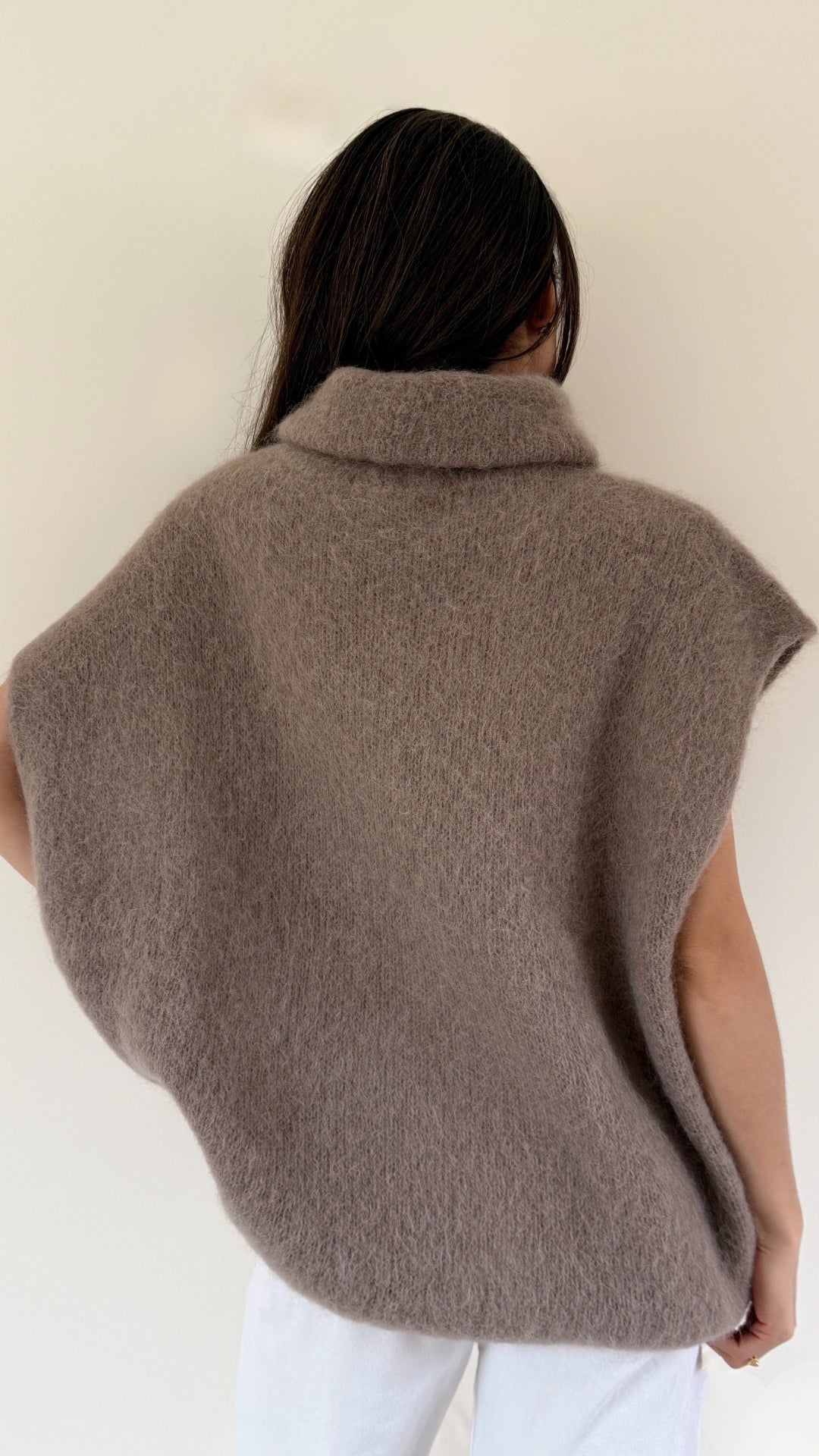 Rhonda Roll Neck Alpaca Sweater - Mink