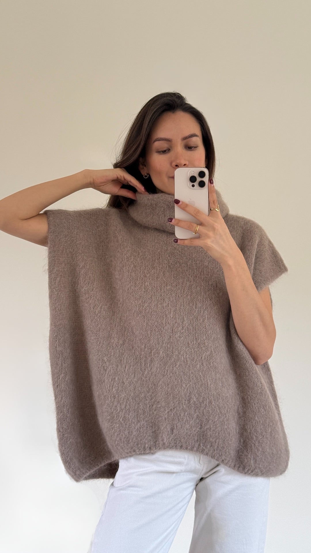 Rhonda Roll Neck Alpaca Sweater - Mink