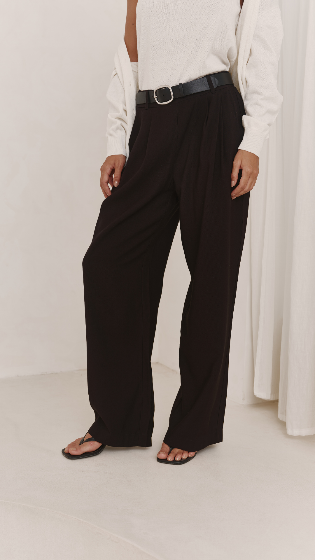 Ella Pleated Trousers - Black