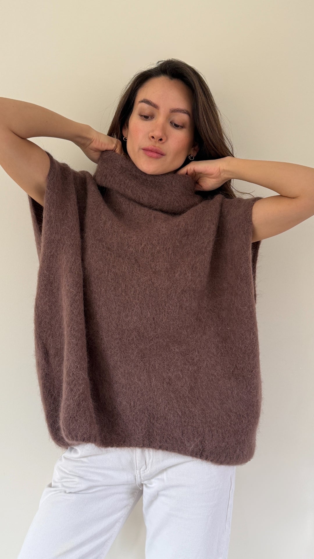Rhonda Roll Neck Alpaca Sweater - Espresso