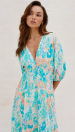 FIONA DRESS - TURQUOISE PRINT