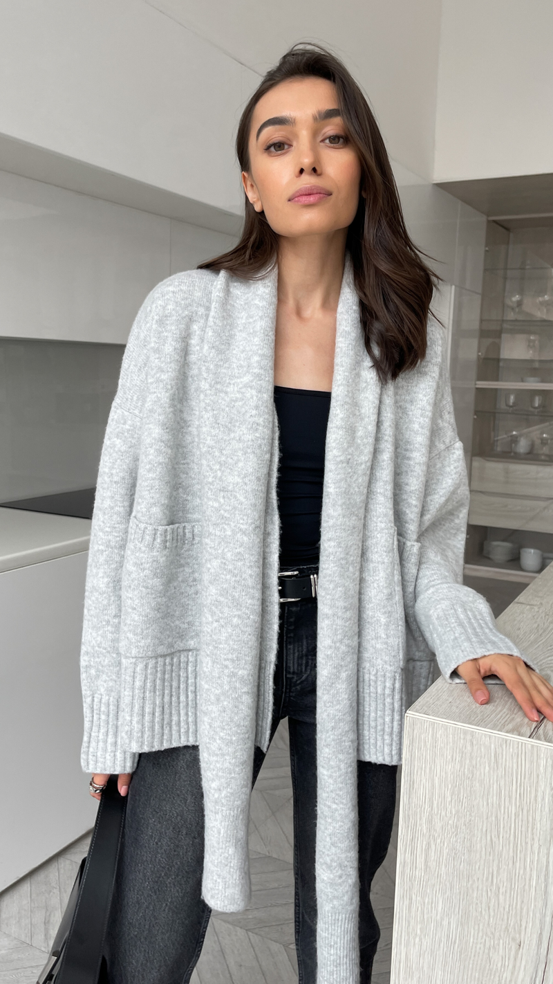 HARPER CARDIGAN GREY