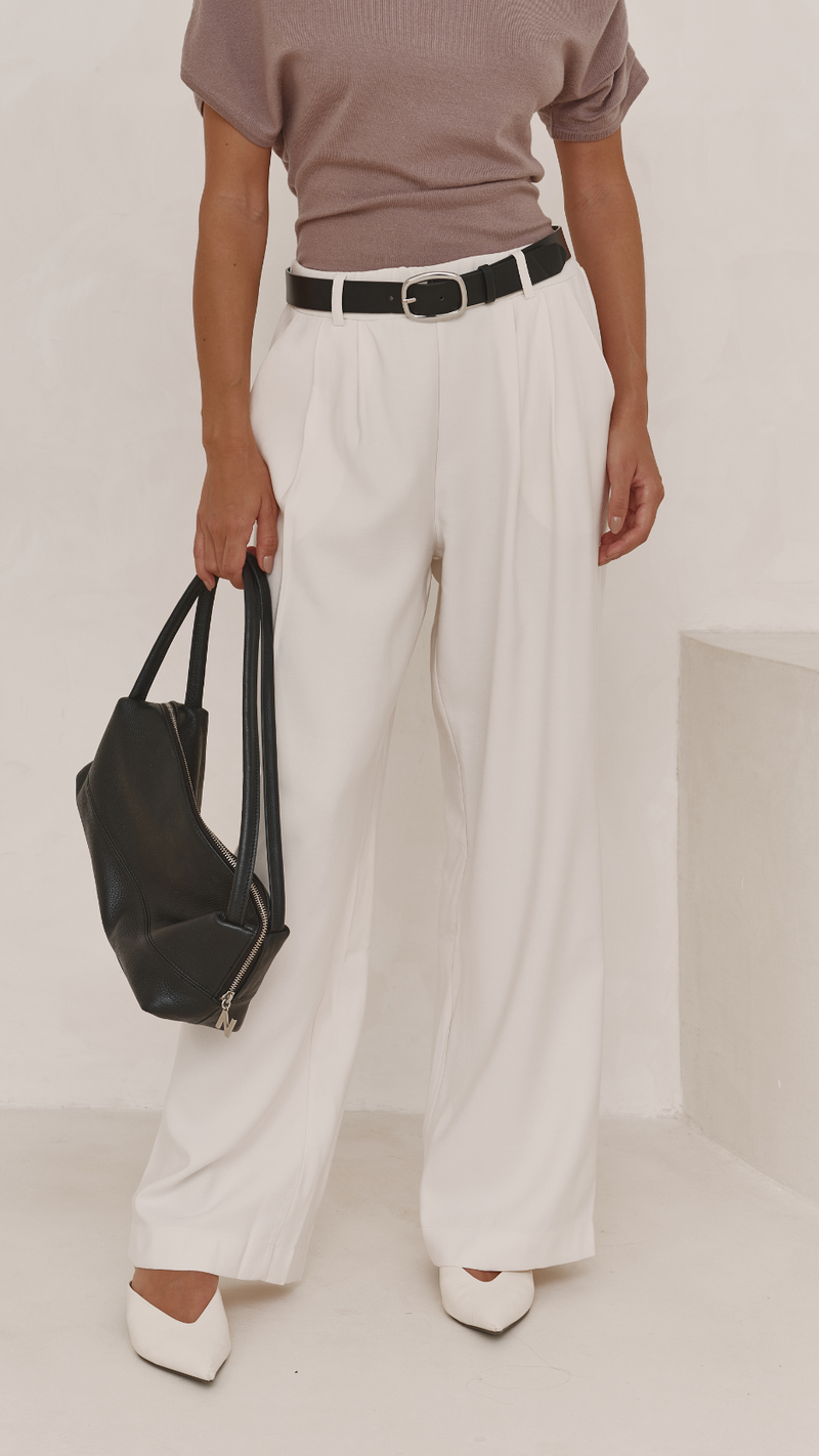 Ella Pleated Trousers - White