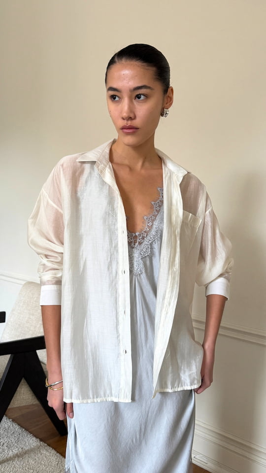 SOLANGE SLIP DRESS - PEARL